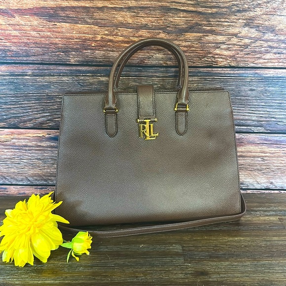 Lauren Ralph Lauren Handbags - Lauren Ralph Lauren Carrington Brigitte Tote in Chocolate Brown! In Great Cond..